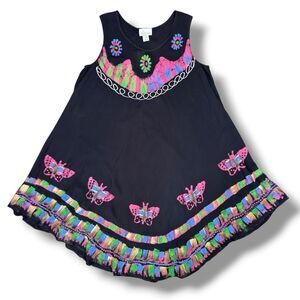Umbrella Dress Painted Butterflies Size 2X Cover Up Artsy Beach Flowy Arttowear